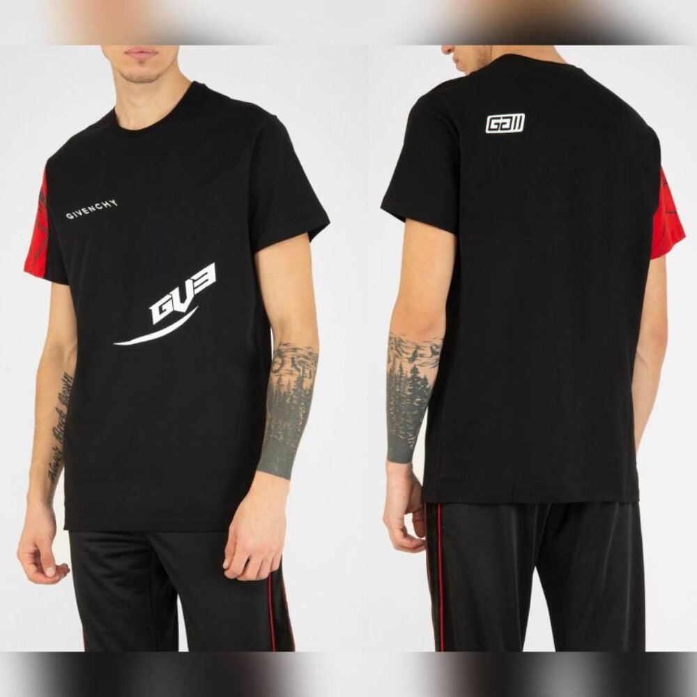 Givenchy Black Cotton Jersey Graphic Sport T-Shirt